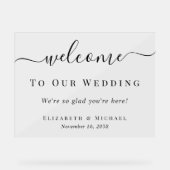 私たちの結婚式への優雅な歓迎 アクリルサイン (正面)
