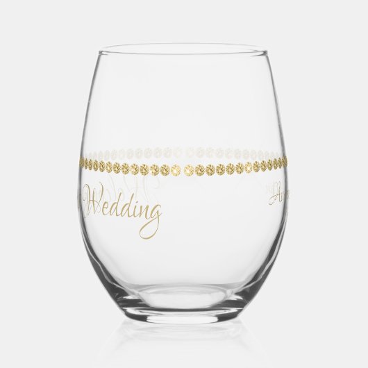 私たちの結婚式へようこそ ステムなしワイングラス (左)