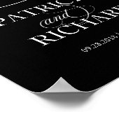 私たちの結婚式へようこそ | ブラックサイン ポスター (角)
