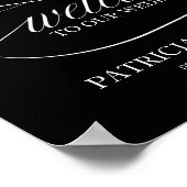 私たちの結婚式へようこそ ブラックサイン ポスター (角)