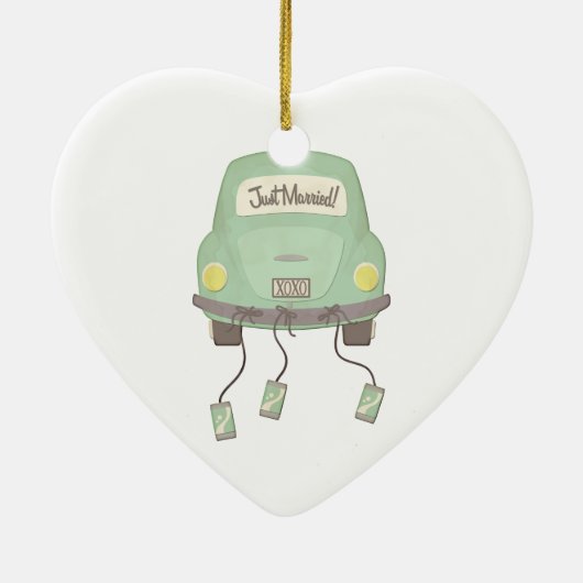 私たちの結婚式パーソナライズされた日 セラミックオーナメント (裏面)