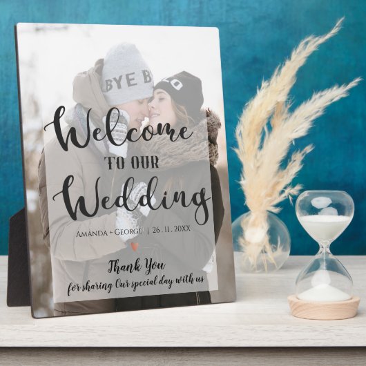 私たちの結婚式フォト+フェイクベラムウェルカム フォトプラーク (側面)