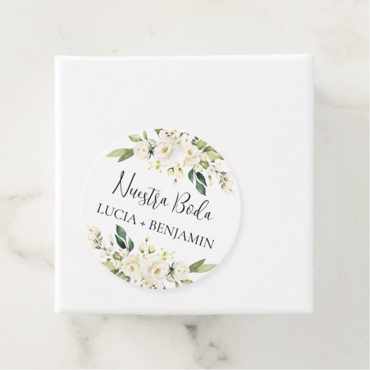 私たちの結婚式ラウンド フェイバータグ (インサイチュ)