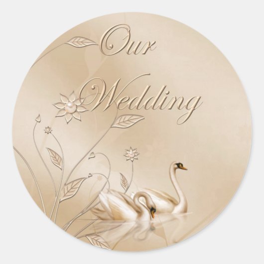 私たちの結婚式用シール ラウンドシール (正面)