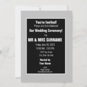 私たちの結婚式 ガーデンフローラル ホワイト タイポグラフィ 招待状 (裏面)