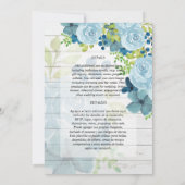 私たちの結婚式 ダスティーブルーの花 スペイン風ウェディング 招待状 (裏面)