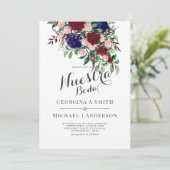 私たちの結婚式- バーガンディブルー スペイン語の結婚式の招待状 招待状 (スタンド正面)