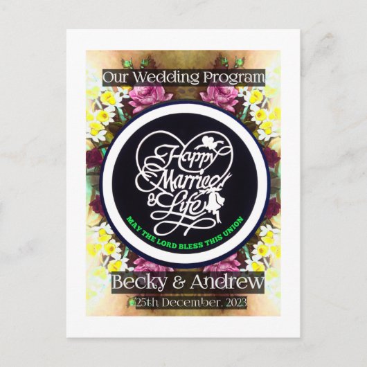 私たちの結婚式 プログラムパンベット   ポストカード (正面)