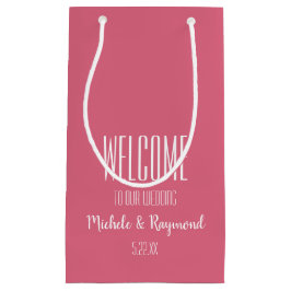 私たちの結婚式 ホットピンク ギフトバッグ 小さいサイズ