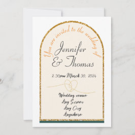 私たちの結婚式/金の縁への招待 招待状