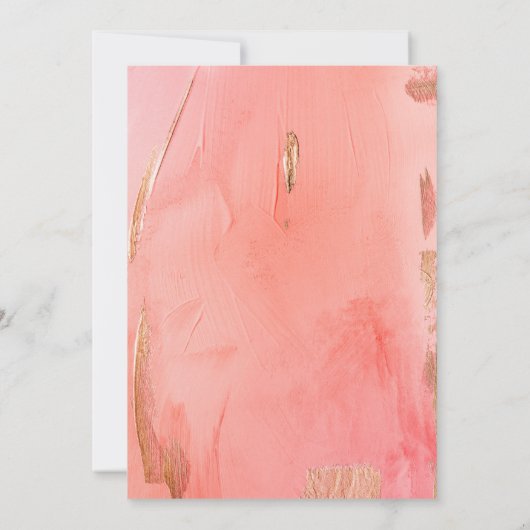 私たちの結婚金ゴールドピンクピーチモダンエレガントな結婚式 招待状 (裏面)