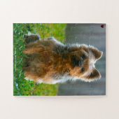 私たちの絹のようなテリア私たちの家族ペット ジグソーパズル (横)