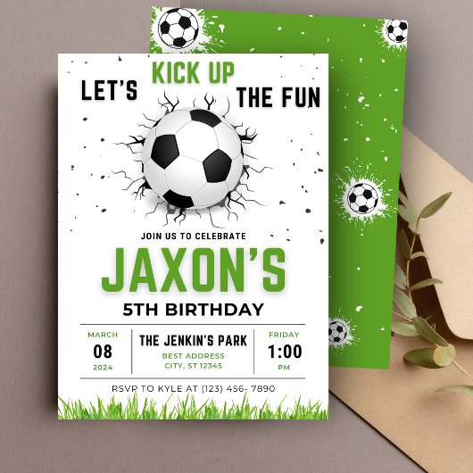 ⚽ 私たちの編集可能なサッカーバースデーでビッグスコアを獲得しよう 招待状