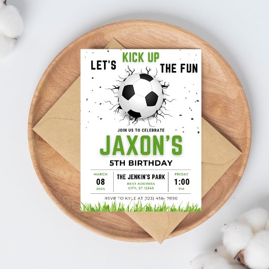 ⚽ 私たちの編集可能なサッカーバースデーでビッグスコアを獲得しよう 招待状