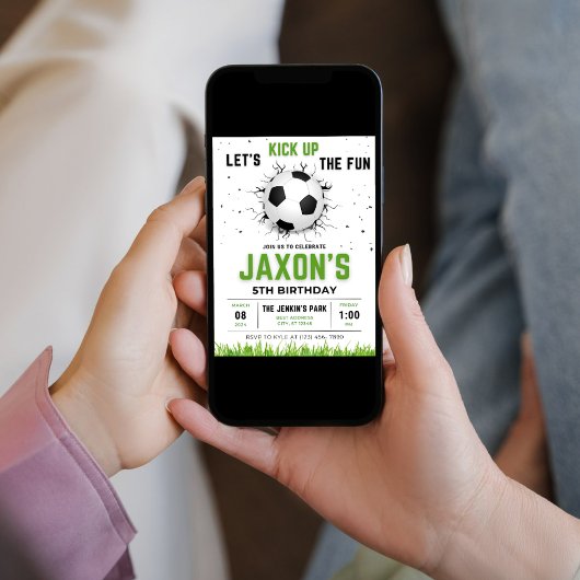 ⚽ 私たちの編集可能なサッカーバースデーでビッグスコアを獲得しよう 招待状