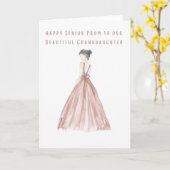 私たちの美しい孫娘へのハッピーシニアプロム カード (黄色い花)