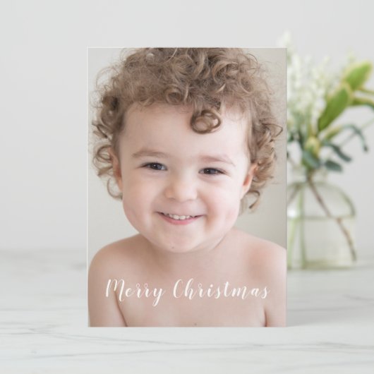 私たちの美しい家族の写真メリークリスマスパーティー 招待状 (スタンド正面)