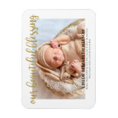 私たちの美賛美しいエレガント金ゴールドグリッターベビー マグネット (縦)