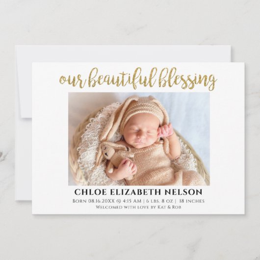 私たちの美賛美しいベビー誕生エレガント金ゴールド (正面)