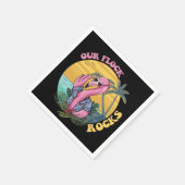 私たちの群れの岩フラミンゴグルーヴィレトロ スタンダードカクテルナプキン (角)