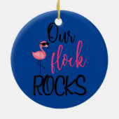 私たちの群れの岩フラミンゴ母の日 セラミックオーナメント (裏面)