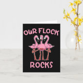 私たちの群れはフラミンゴのマッチング家族バケーションが最高  カード (黄色い花)