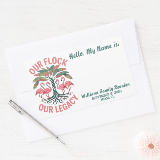 私たちの群れ私たちのレガシーカスタムファミリー懇親会 長方形シール (封筒)