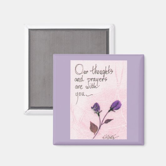 私たちの考えと祈りの言葉ことわざバラ マグネット (正面/裏面)