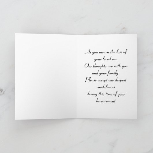 私たちの考えは、あなたと一緒に – 同情カード カード (内部)