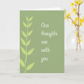 私たちの考えは、あなたと悔やみや弔慰 カード (黄色い花)