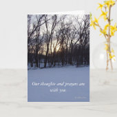 私たちの考えや祈りの言葉があなたと一緒にいる。 カード (黄色い花)