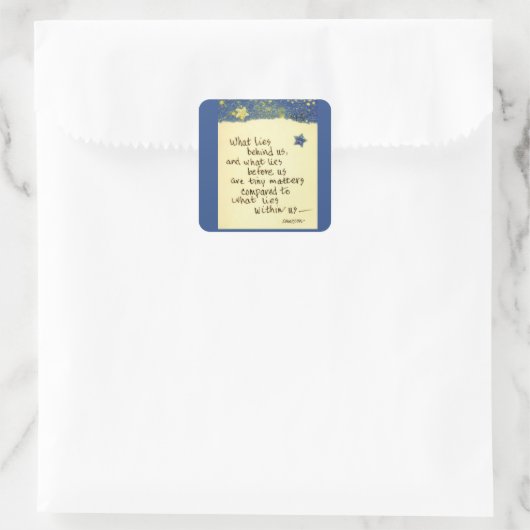 私たちの背後にある何…エマーソン引用文スケッチメディア スクエアシール (バッグ)