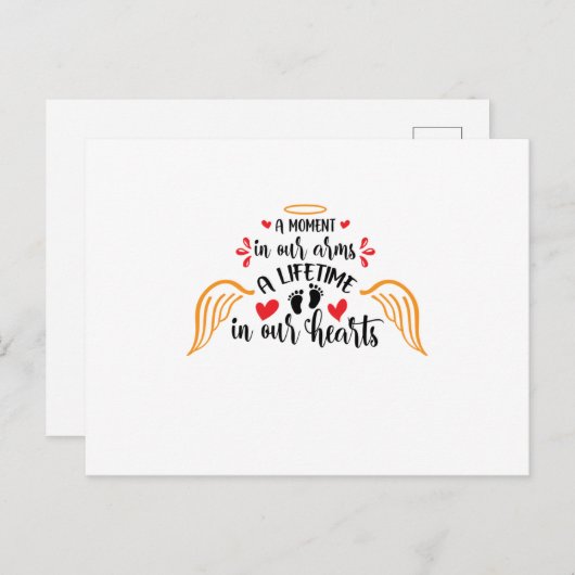 私たちの腕の中の瞬間は、私たちのハートの世界の生涯 案内ポストカード (正面/裏面)