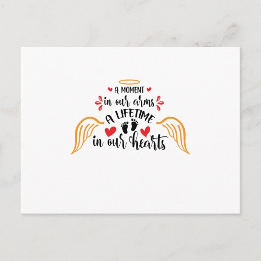 私たちの腕の中の瞬間は、私たちのハートの世界の生涯 案内ポストカード (正面)