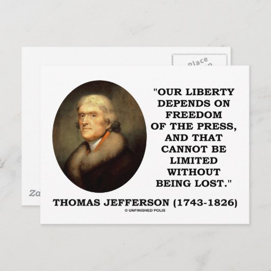 私たちの自由は報道の自由にかかっている ポストカード (正面/裏面)