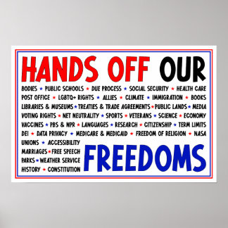 私たちの自由を奪う公民権の抗議サイン ポスター