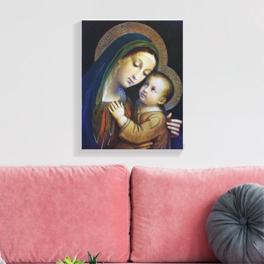 私たちの良い助言の女性の献身的なイメージ。 キャンバスプリント (インサイチュ (リビング))