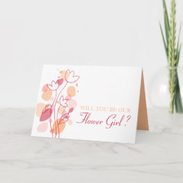 私たちの花の女の子オレンジ赤紙吹雪 カード