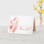 私たちの花の女の子オレンジ赤紙吹雪 カード (黄色い花)