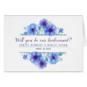 私たちの花嫁のアネモネの青いカードか (正面横)