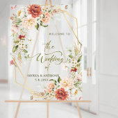 私たちの葉の結婚金ゴールド幾何学的へようこそ アクリルサイン