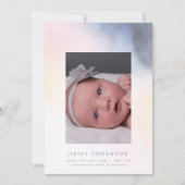 私たちの虹の縁どベビー写真ベビー誕生 案内状 (正面)