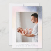 私たちの虹の縁どベビー写真ベビー誕生 案内状 (裏面)