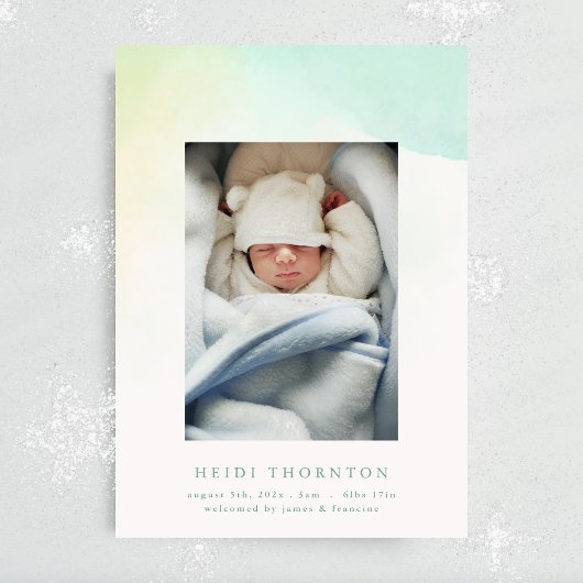 私たちの虹の縁どベビー写真ベビー誕生 案内状
