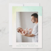 私たちの虹の縁どベビー写真ベビー誕生 案内状 (裏面)