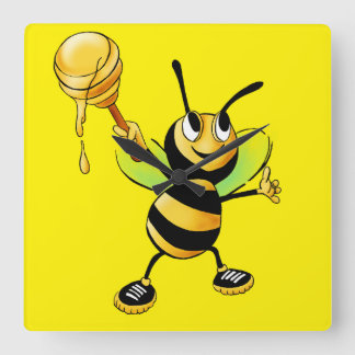 私たちの蜜蜂時計で甘い時間! 🍯🐝 スクエア壁時計