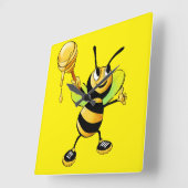 私たちの蜜蜂時計で甘い時間！ 🍯🐝 スクエア壁時計 (傾斜)