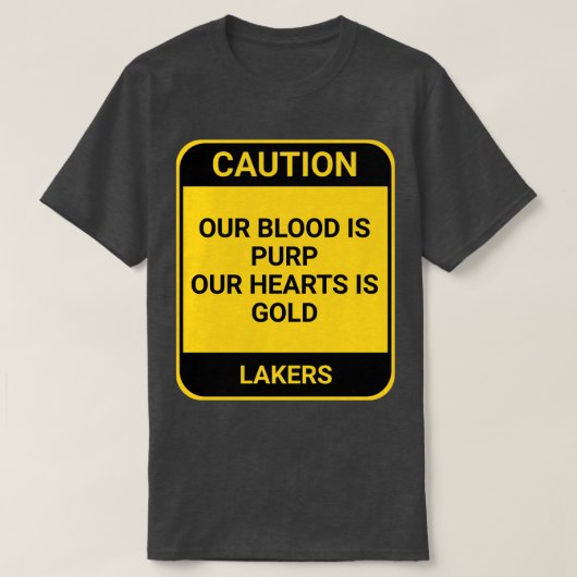 私たちの血はPURP私たちのハートは金ゴールド Tシャツ (デザイン正面)