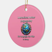 私たちの言語、私たちのプライド。母語の日。 セラミックオーナメント (左)