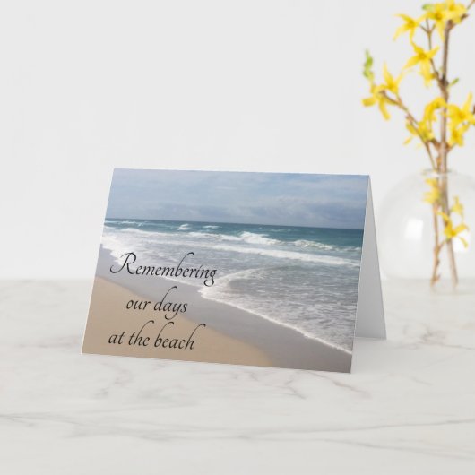私たちの記念日は日のビーチ カード (黄色い花)